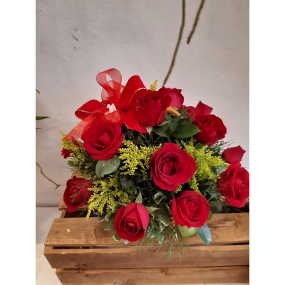 Cesta com 15 Rosas 