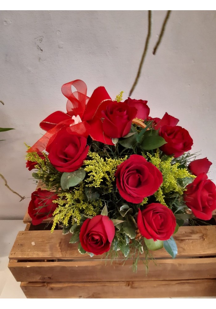 Cesta com 15 Rosas 